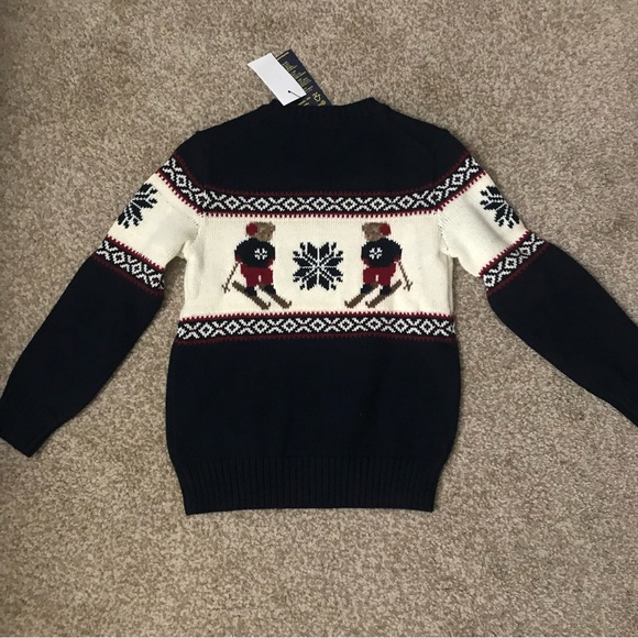 Polo Ralph Lauren Boys Ski Bear CrewNeck Sweater size 7 - Picture 2 of 2